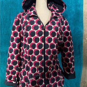 Charter Club Pink and Black Utility Jacket with Polka Dots